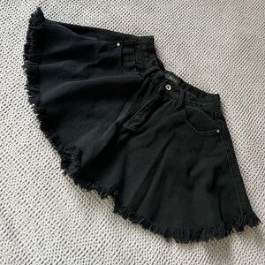 Black Denim Shorts Youth Size S